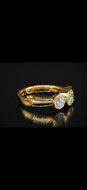 3 Stone Bezel Set 3mm Band