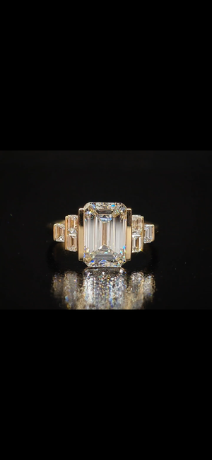 Art Deco Half Bezel Ring