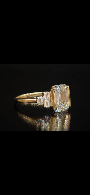 Art Deco Half Bezel Ring